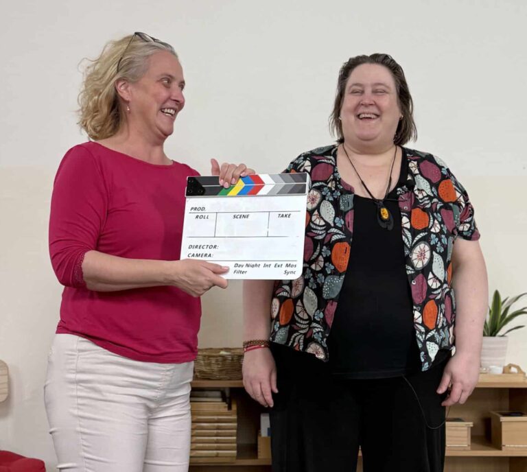 Two Montessori educators at Montessori Institute Prague